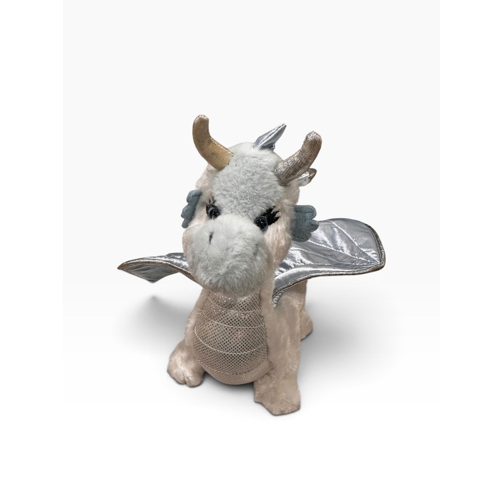 Ganz Webkinz Ice Dragon Plush White Silver Metallic HM396 Stuffed Animal Toy